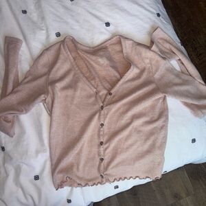 American Eagle Outfitters Light Pink Cardigan